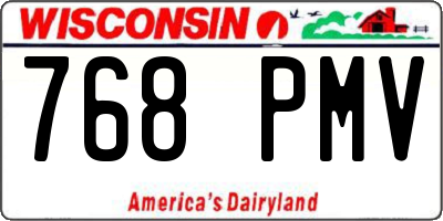 WI license plate 768PMV