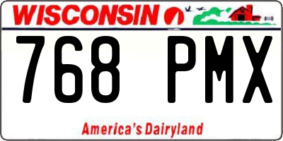 WI license plate 768PMX