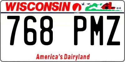 WI license plate 768PMZ