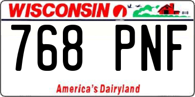 WI license plate 768PNF