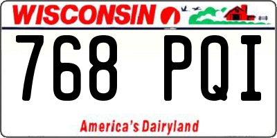 WI license plate 768PQI
