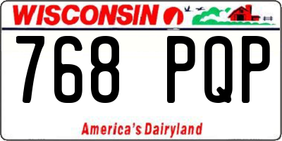 WI license plate 768PQP
