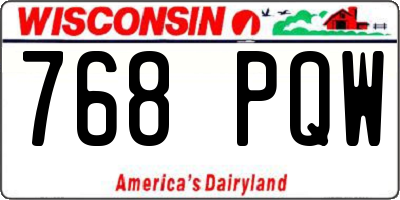 WI license plate 768PQW