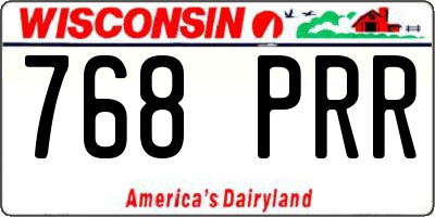 WI license plate 768PRR