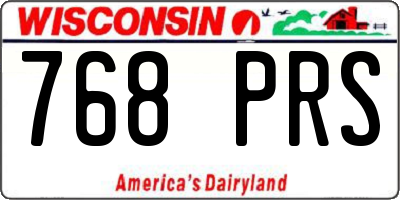 WI license plate 768PRS