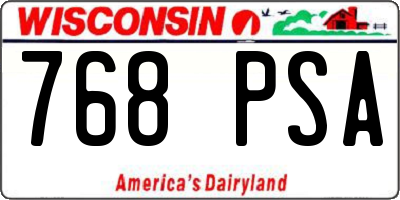 WI license plate 768PSA
