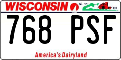 WI license plate 768PSF