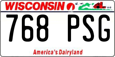 WI license plate 768PSG