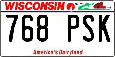 WI license plate 768PSK