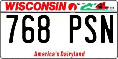 WI license plate 768PSN