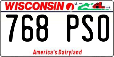 WI license plate 768PSO