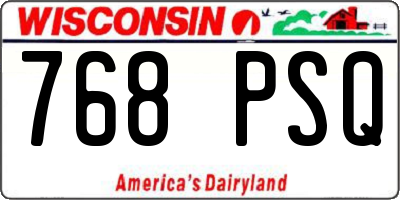 WI license plate 768PSQ