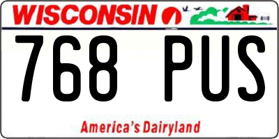 WI license plate 768PUS