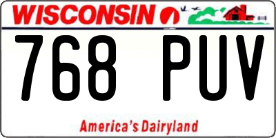 WI license plate 768PUV