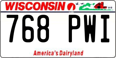 WI license plate 768PWI