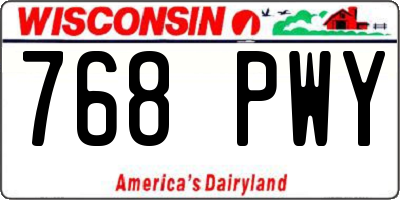 WI license plate 768PWY