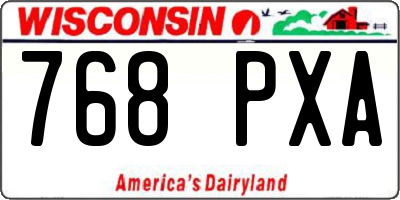 WI license plate 768PXA