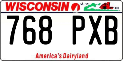 WI license plate 768PXB