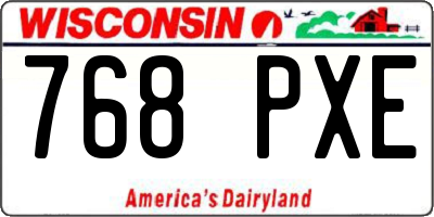 WI license plate 768PXE
