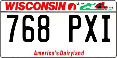 WI license plate 768PXI