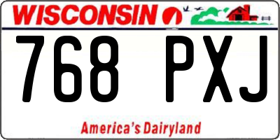WI license plate 768PXJ