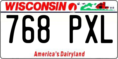 WI license plate 768PXL