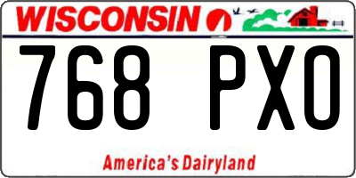 WI license plate 768PXO
