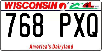WI license plate 768PXQ