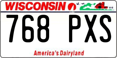 WI license plate 768PXS