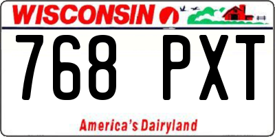 WI license plate 768PXT