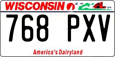 WI license plate 768PXV