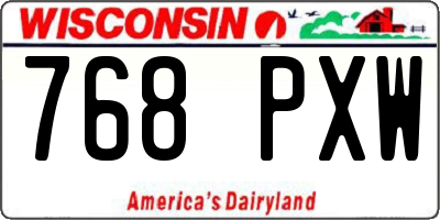 WI license plate 768PXW