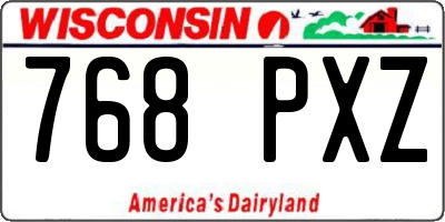 WI license plate 768PXZ