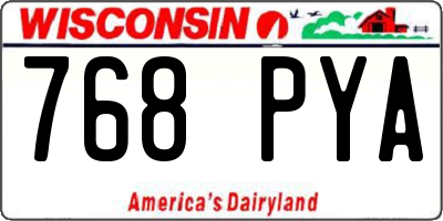 WI license plate 768PYA