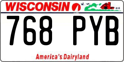 WI license plate 768PYB