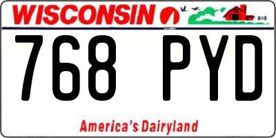 WI license plate 768PYD