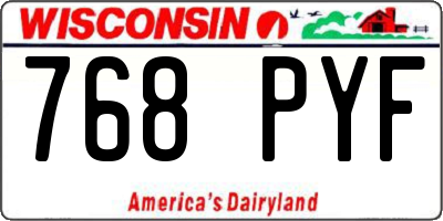 WI license plate 768PYF