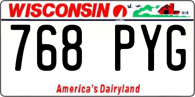 WI license plate 768PYG