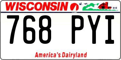WI license plate 768PYI