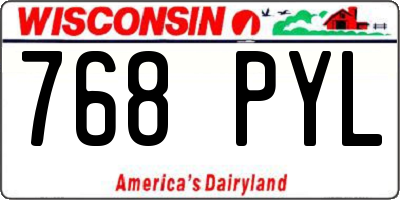 WI license plate 768PYL