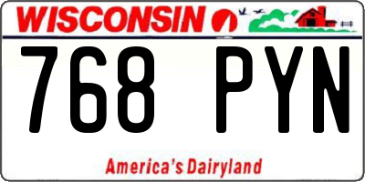 WI license plate 768PYN
