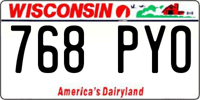 WI license plate 768PYO