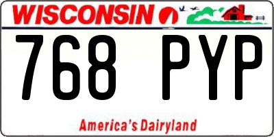 WI license plate 768PYP