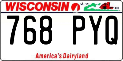 WI license plate 768PYQ