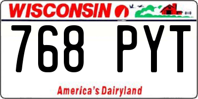 WI license plate 768PYT