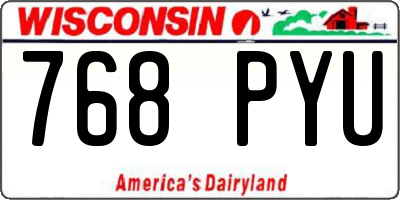 WI license plate 768PYU