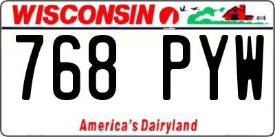 WI license plate 768PYW