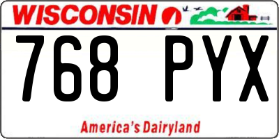 WI license plate 768PYX