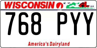 WI license plate 768PYY