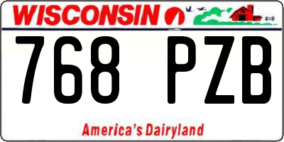 WI license plate 768PZB